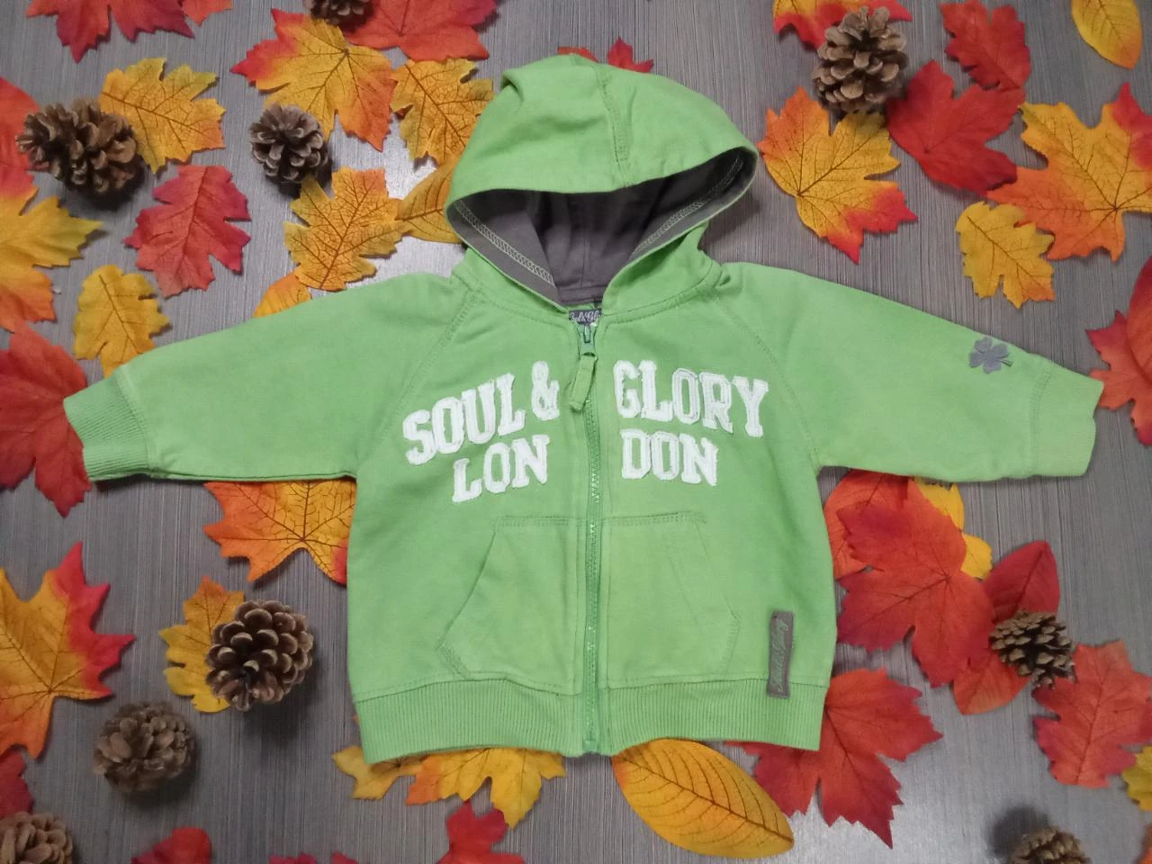 Veste à capuche verte Soul & Glory 6-12 mois
